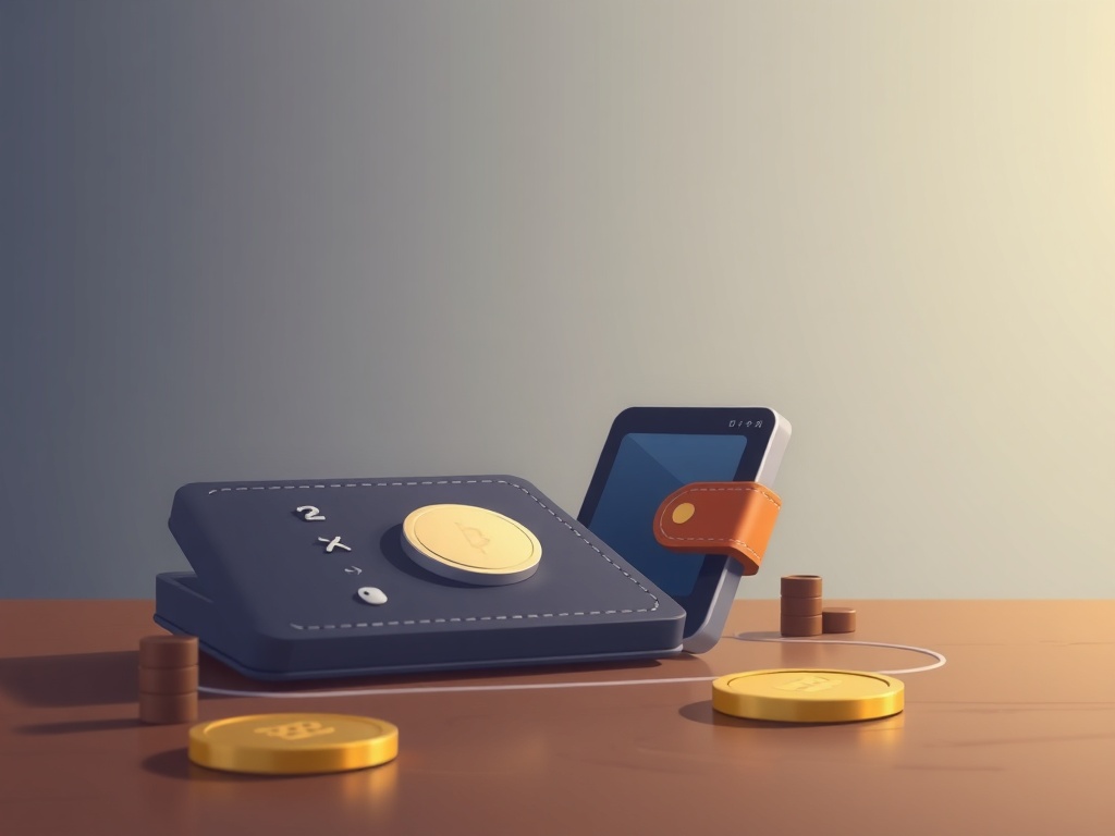 A hardware wallet connected to a laptop for offline signing